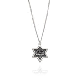 שרשרת כסף מגן דוד עם ברכה